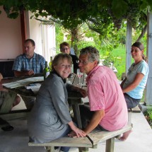 With our friends in the winery Vina Chillan, from left: Eberhard, Paddy, Maja and Petra